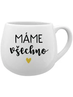 MÁME VŠECHNO - bílý keramický hrníček 300 ml