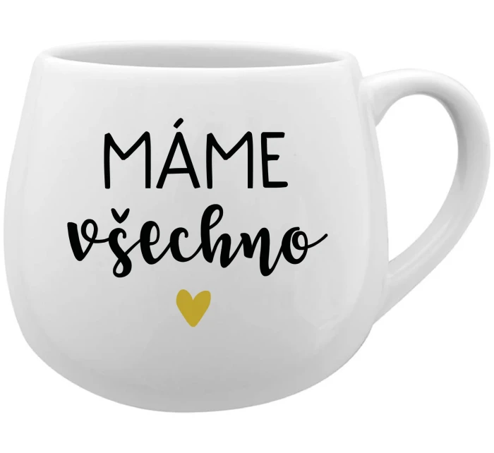 MÁME VŠECHNO - bílý keramický hrníček 300 ml