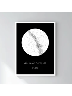 Personalizovaný plakát v rámu - 50x70 - hvězdná mapa