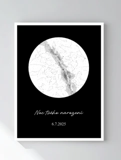 Personalizovaný plakát v rámu - 50x70 - hvězdná mapa