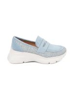 Výborné  polobotky dámské modré platforma