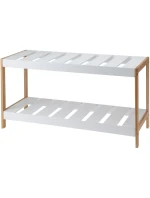 POLICOVÁ SKŘÍŇKA NA BOTY 2 ÚROVNĚ BAMBUSOVÁ