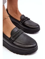 Kožené polobotky s se zdobením černé Lemar model 21635991 - Boto