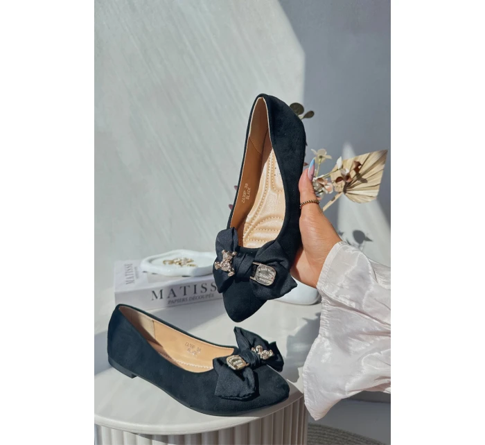 Dámské baleríny s mašlí a černé model 21666323 - Boto