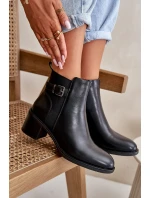 Dámské zimní zateplené boty na podpatku s přezkou Černé Nevillira Dámské zimní zateplené boty na podpatku s přezkou Černé Nevillira