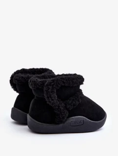 Dětské sněhule na suchý zip Black Unitia