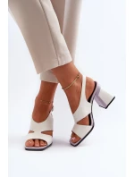 Dámské sandály na vysokém podpatku bílé D&A Dámské sandály na vysokém podpatku bílé D&A