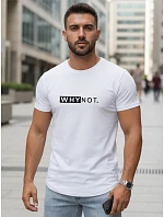 Pánské bílé tričko s klasickým potiskem FashionStreet NX5122R Pánské bílé tričko s klasickým potiskem FashionStreet NX5122R