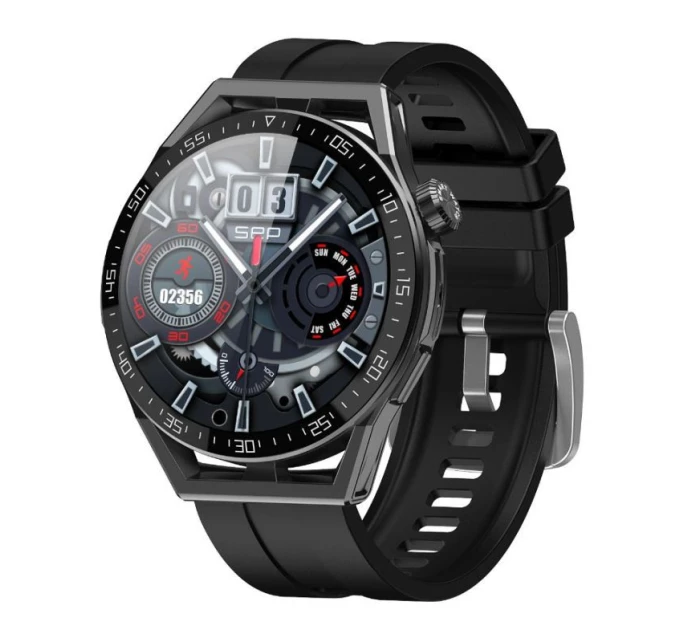 Rubicon RNCE88-1 Smartwatch Black- Černý silikonový řemínek + černý kožený řemínek Rubicon RNCE88-1 Smartwatch Black- Černý silikonový řemínek + černý kožený řemínek