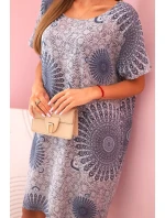 Dámské bavlněné šaty s model 21142760 vzorem šedý - K-Fashion