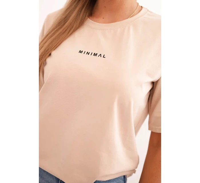 Dámská bavlněná blůza s potiskem Minimal béžová