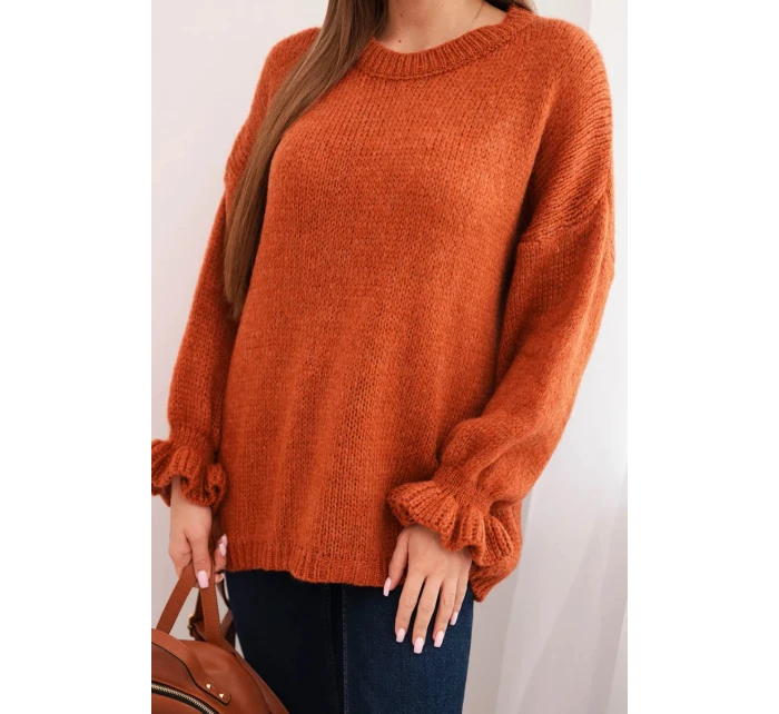 Dámský svetr s příměsí mohairu a vlny volného střihu model 21915281 - K-Fashion