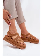 Dámské Sandály Na Platformě Eko Semišové Camel Filisenia Dámské Sandály Na Platformě Eko Semišové Camel Filisenia