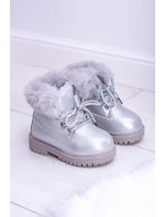 Stříbrné izolované dětské boty Trapery Fobos Stříbrné izolované dětské boty Trapery Fobos