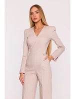 M883 Kombinéza džínového vzhledu - béžová