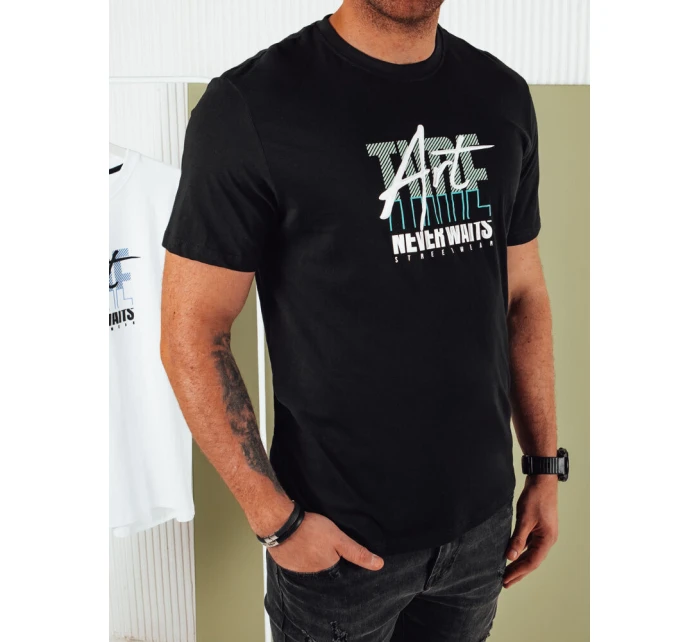 Pánské tričko s potiskem černé FashionStreet RX5391