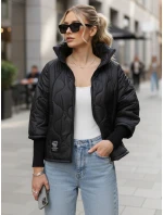 Dámská prošívaná přechodná bunda černá FashionStreet TY5542 Dámská prošívaná přechodná bunda černá FashionStreet TY5542