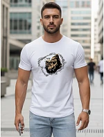 Pánské bílé tričko s potiskem FashionStreet NX5085R
