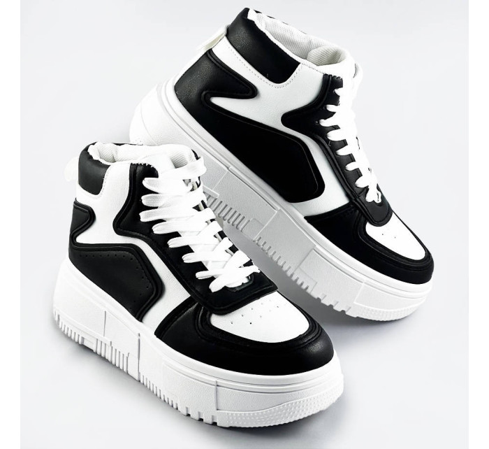 Bílo-černé dámské kotníkové tenisky sneakers (MS-52)