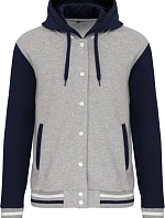 Kariban K 4003 Unisex bunda s kapucí "Teddy" 20.4003 oxford grey/navy/white