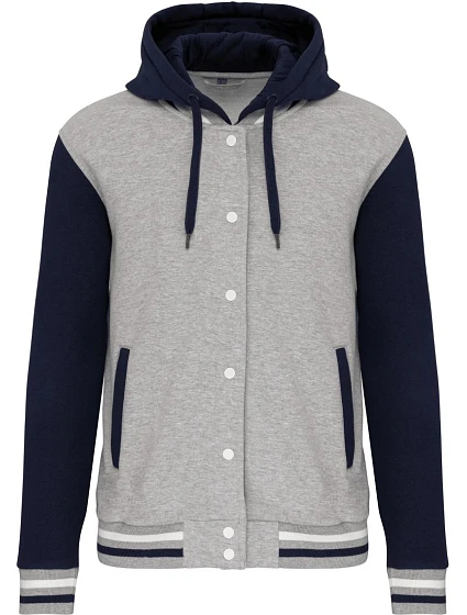Kariban K 4003 Unisex bunda s kapucí "Teddy" 20.4003 oxford grey/navy/white Kariban K 4003 Unisex bunda s kapucí "Teddy" 20.4003 oxford grey/navy/white