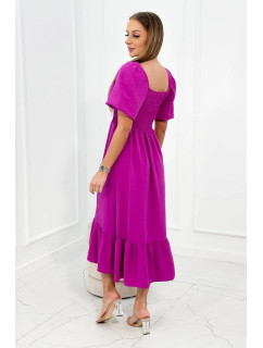 Šaty s model 19731373 výstřihem tmavě fialové - K-Fashion