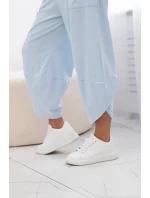 Bavlněný komplet halenka + kalhoty modrý Bavlněný komplet halenka + kalhoty modrý