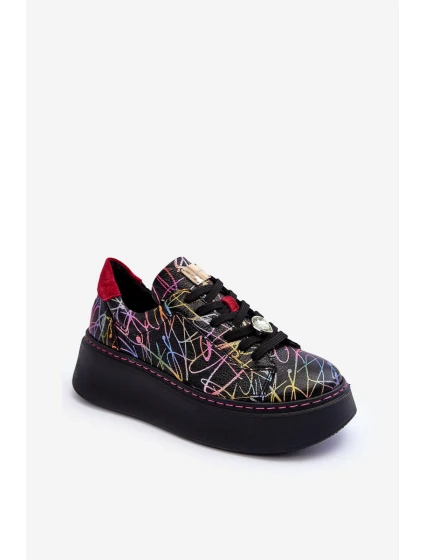 Kožené sportovní boty na platformě Maciejka 06191-39 Multikolor