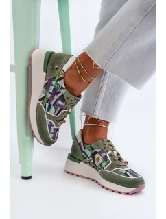 Dámské kožené tenisky na platformě Maciejka 06390-09 seledýnové