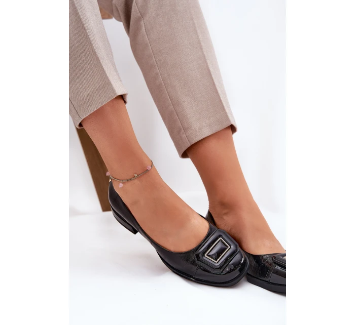 Kožené Baletky S Ozdobou D&A MK51-059 Černé