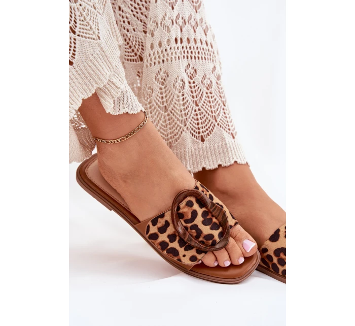 Dámské Ploché Pantofle S Přezkou Leopard model 21699424 - Boto Dámské Ploché Pantofle S Přezkou Leopard model 21699424 - Boto