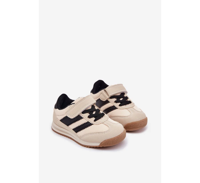 Dětské Sneakersy Sportovní Boty Na Suchý Zip Béžové Viona Dětské Sneakersy Sportovní Boty Na Suchý Zip Béžové Viona