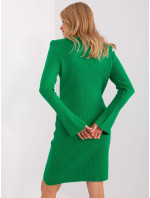 Zelené pletené šaty se zvonovými rukávy