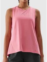 Dámský sportovní top z recyklovaných materiálů 4F - korálový Dámský sportovní top z recyklovaných materiálů 4F - korálový