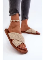 Dámské ploché pantofle Big Star Béžové Dámské ploché pantofle Big Star Béžové