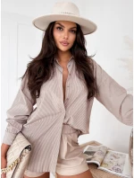 Dámské oversize tričko béžové Dstreet model 21971176 - FashionStreet