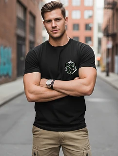 Pánské tričko s minimalistickým potiskem a taktickým motivem NX089R