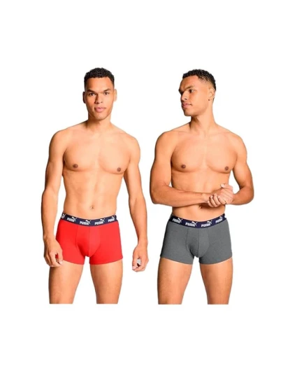 Pánské boxerky Puma 2-Pack červená šedá pohodlná bavlna Pánské boxerky Puma 2-Pack červená šedá pohodlná bavlna