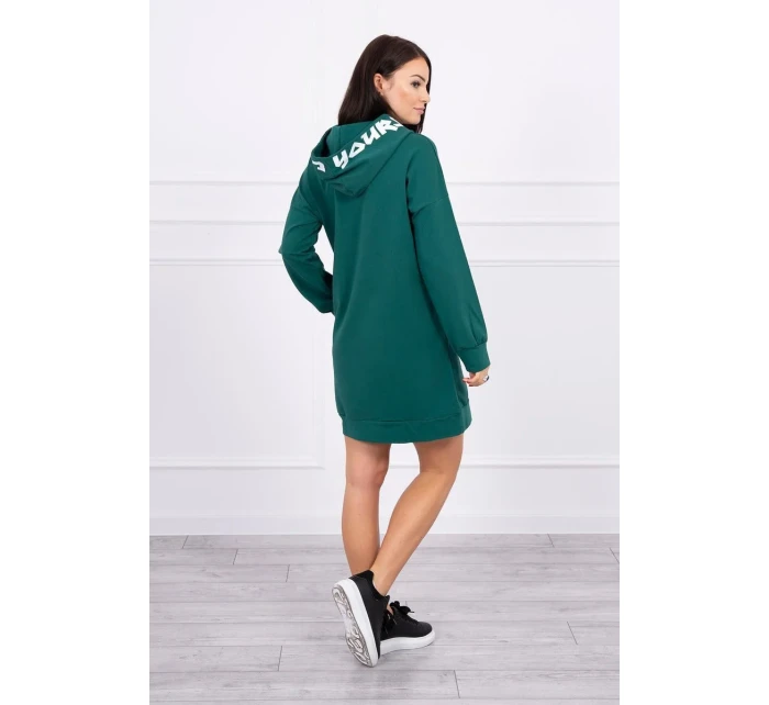 Oversize šaty s kapucí tmavě zelené Oversize šaty s kapucí tmavě zelené