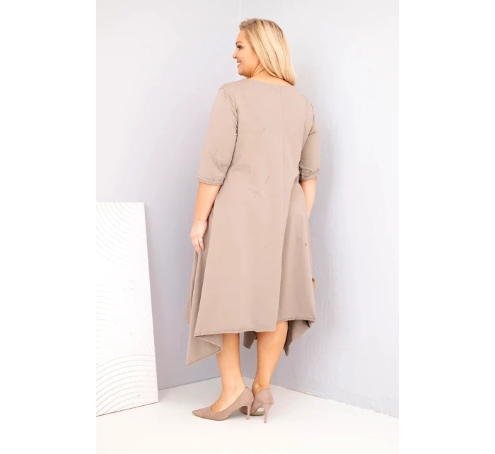 Dámská bavlněná sukýnka Plus Size s asymetrickým spodním lemem fango