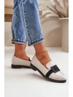 Lakované Dámské Mokasíny S Dekorací Světle Šedé Vinceza 58389