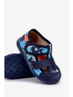 Pantofle Dětské Na Suchý Zip S  Modré model 21682771 - Milami