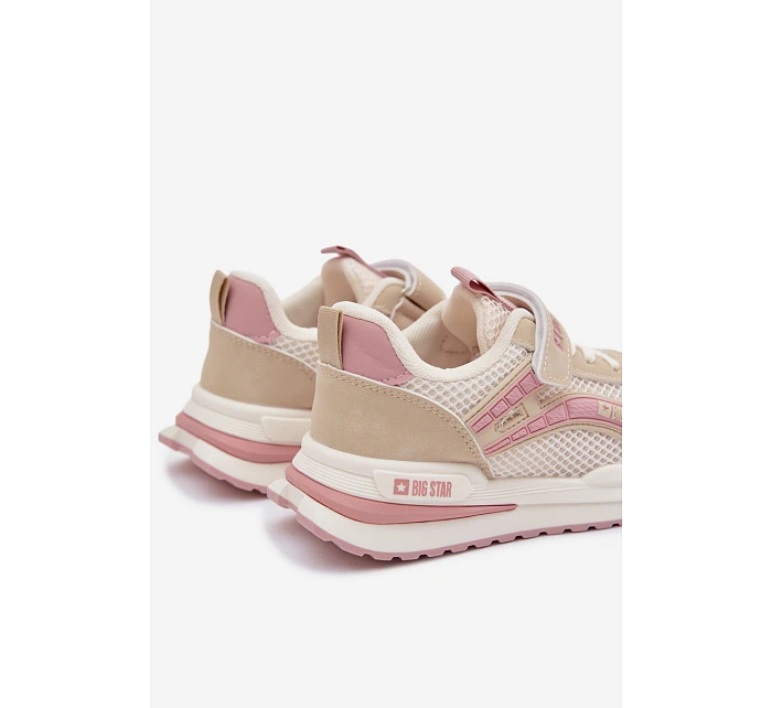 Dětské sportovní boty Big Star TT374151 HI-POLY SYSTEM Béžovo-růžové