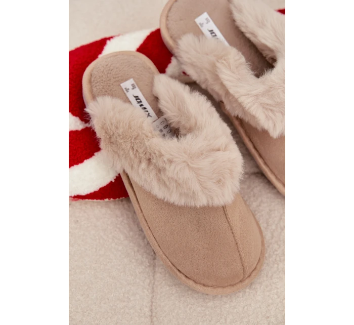 Dámské pantofle s kožíškem – béžové Carisse Dámské pantofle s kožíškem – béžové Carisse