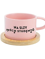 NA SLZY MÝCH STUDENTŮ - růžový hrníček makronka 200 ml