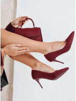 Dámské vínové semišové jehlové boty FashionStreet ZY1073