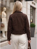 Kurtka jeansowa damska przejściowa brązowa model 22341145 - FashionStreet Kurtka jeansowa damska przejściowa brązowa model 22341145 - FashionStreet