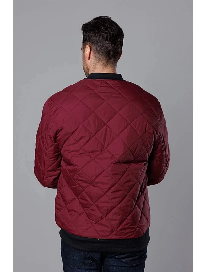 Pánská prošívaná bunda typu "bomber" ve vínové bordó barvě model 18344884 - J.STYLE