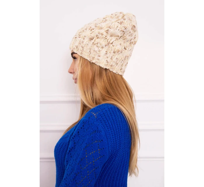 Fleecová čepice Roksana K209 ecru