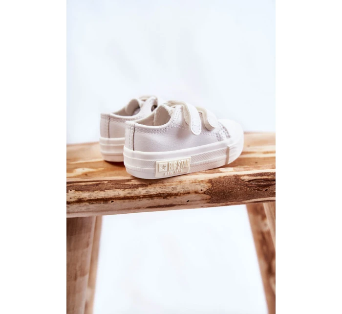 Dětské kožené tenisky na suchý zip BIG STAR KK374091 Bílá Dětské kožené tenisky na suchý zip BIG STAR KK374091 Bílá